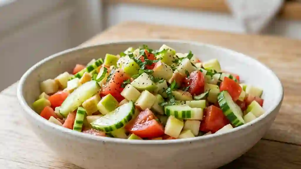 Salade Croquante Pomme, Tomate et Concombre - Photo de présentation