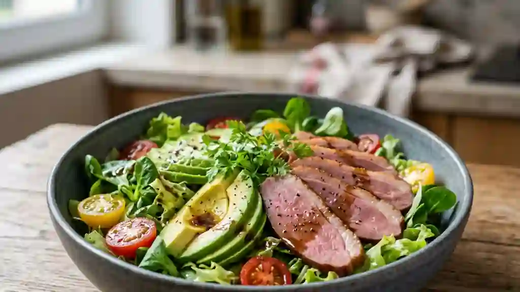 Salade d'avocat crémeuse au magret fumé - Photo de présentation