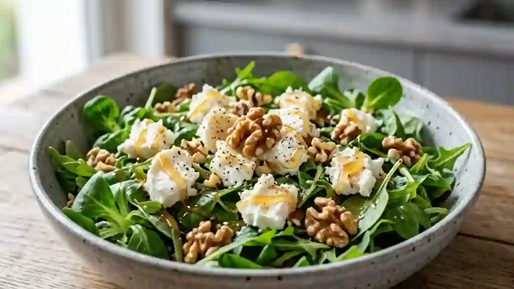 Salade au chèvre frais fondant et miel - Photo de présentation