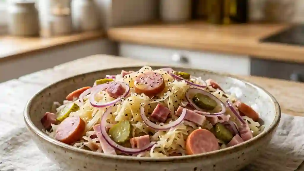 Choucroute froide croquante et charcuterie fumée - Photo de présentation