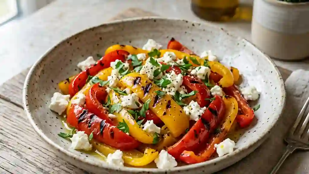 Poivrons grillés fondants et feta - Photo de présentation