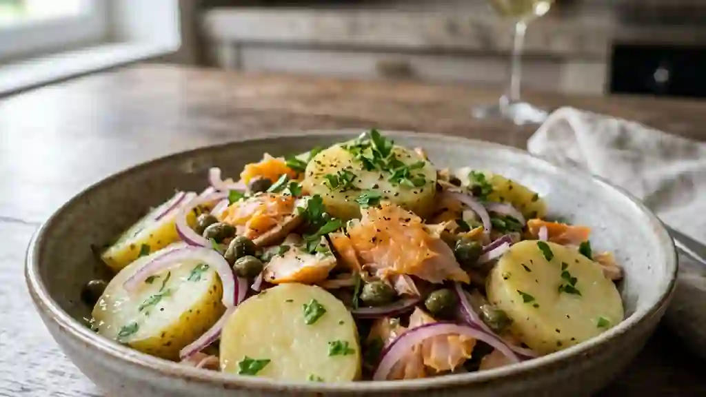 Salade de haddock fumé et pommes de terre tendres - Photo de présentation