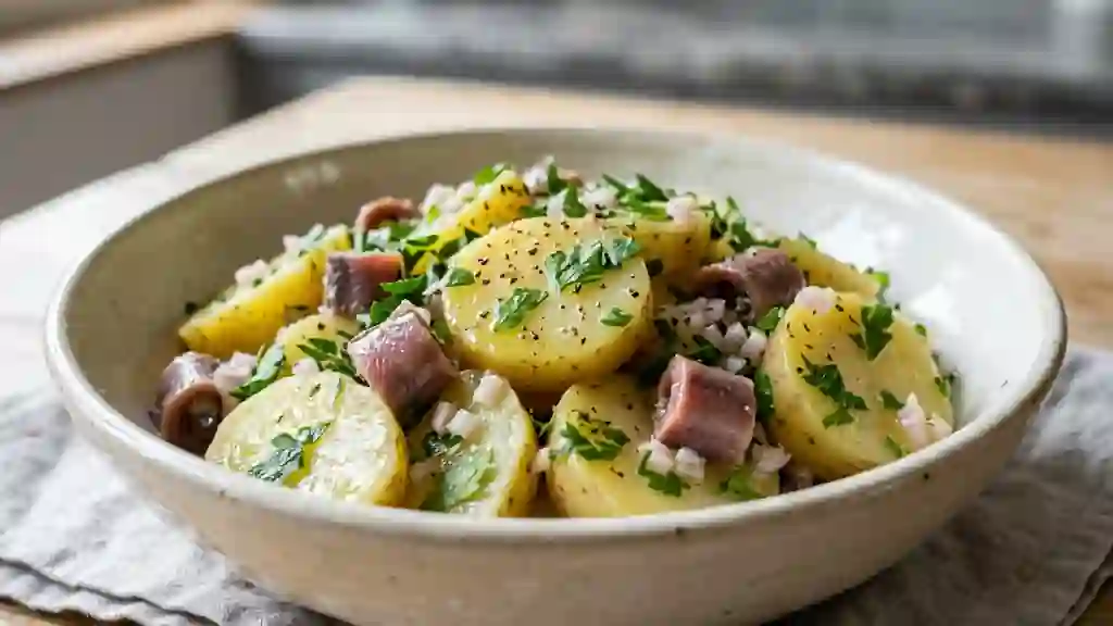 Salade de pommes de terre fondantes aux anchois - Photo de présentation