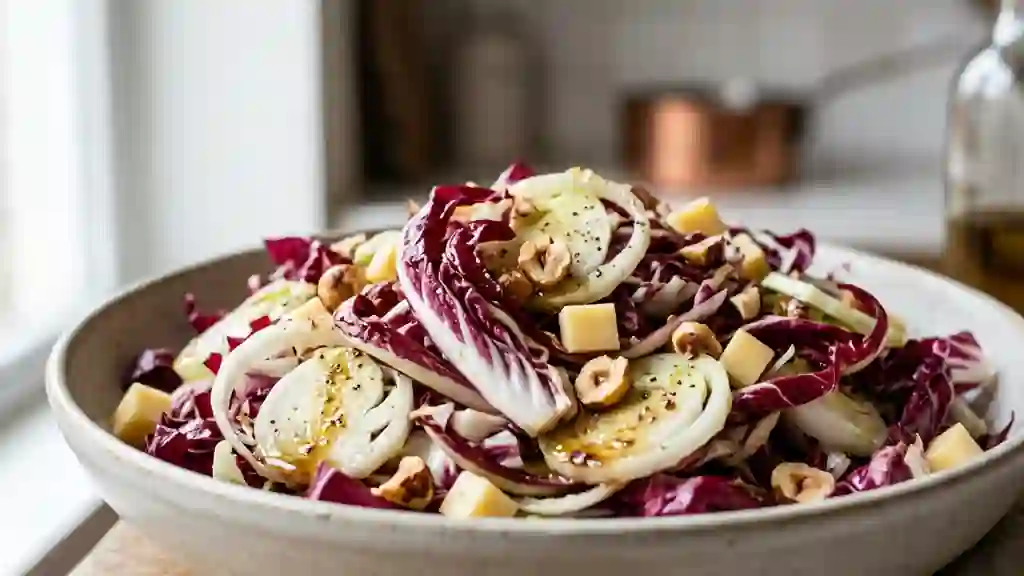 Endives et trévise au gouda, éclats de noisettes - Photo de présentation