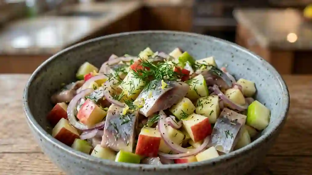 Salade hareng-pomme acidulée et croquante - Photo de présentation