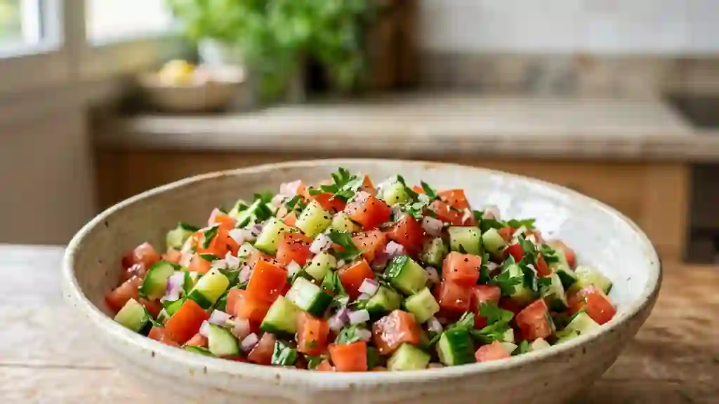 Salade Israélienne ultra-fraîche au persil - Photo de présentation