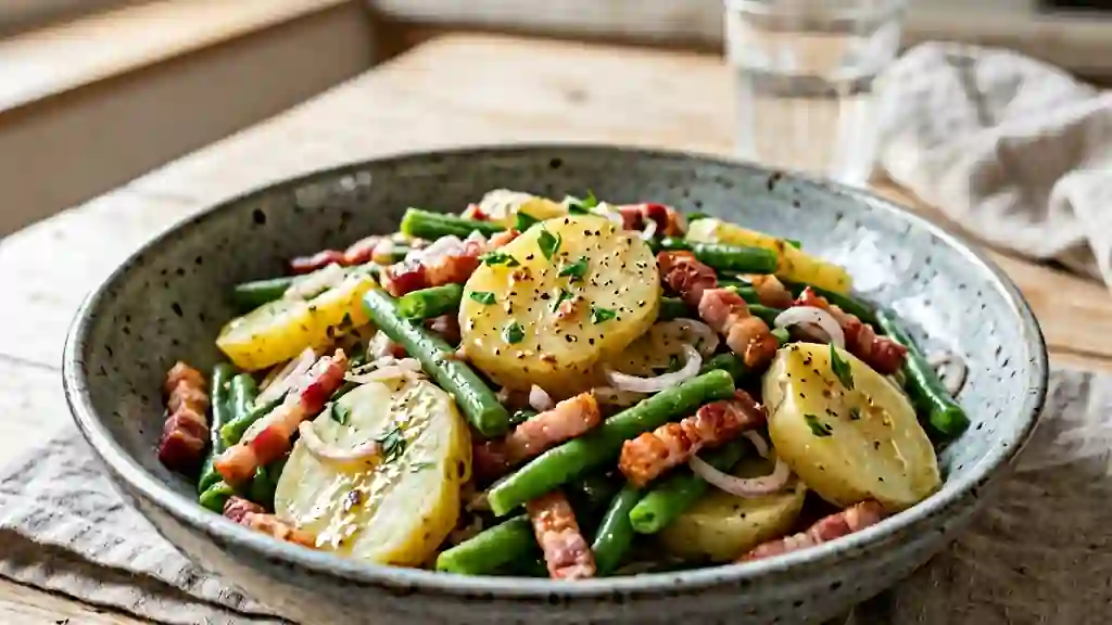 Salade liégeoise tiède aux lardons fumés - Photo de présentation