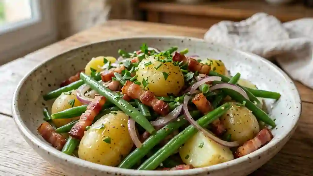 Salade liégeoise tiède aux lardons croustillants - Photo de présentation
