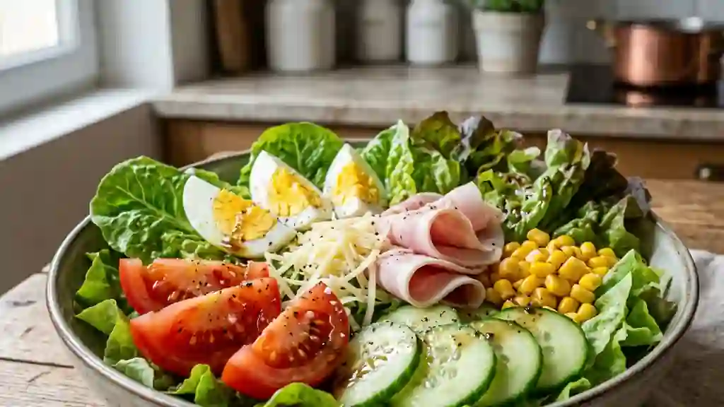 Salade Odile croquante au jambon et fromage - Photo de présentation