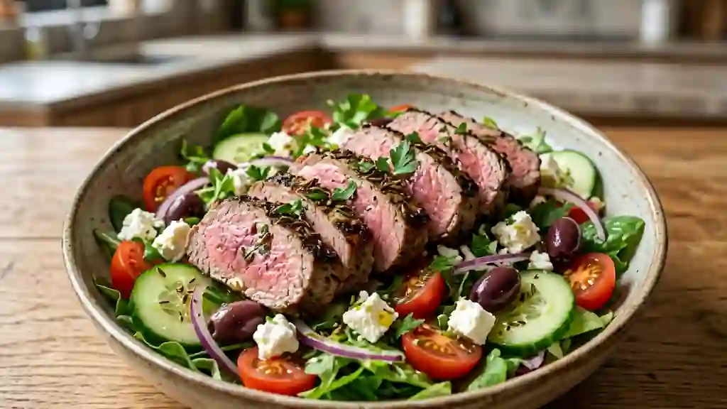 Agneau fondant en salade fraîcheur orientale - Photo de présentation