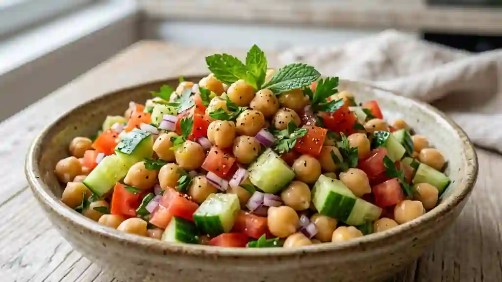 Salade de pois chiches croquante et mentholée - Photo de présentation