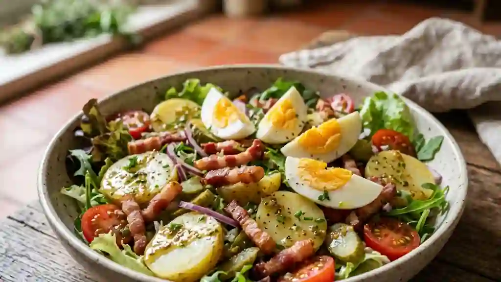 Salade paysanne croquante aux lardons fumés - Photo de présentation