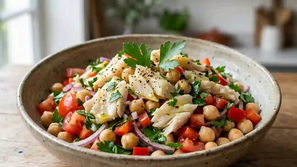 Salade de morue et pois chiches à la portugaise - Photo de présentation