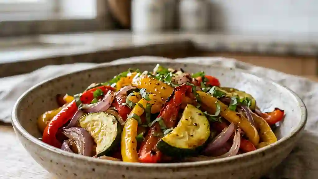 Poivrons rôtis fondants au miel et basilic - Photo de présentation