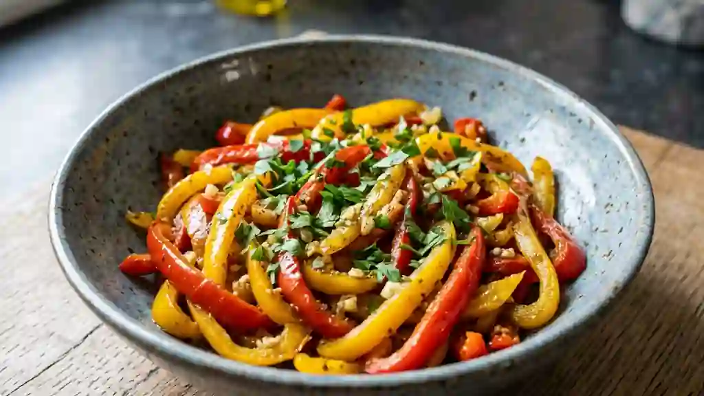 Poivrons fondants au cumin et à l'ail - Photo de présentation