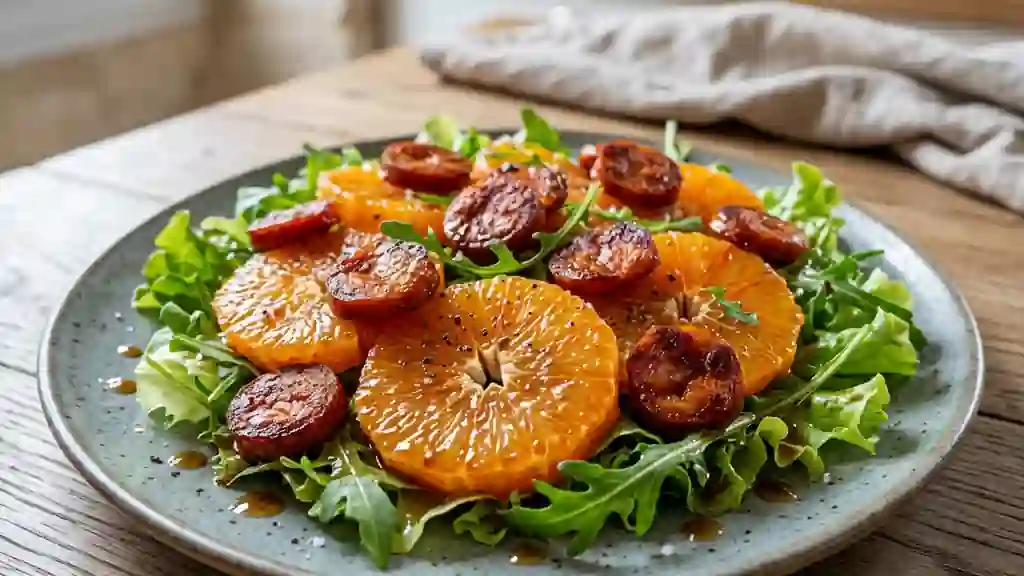 Salade d'oranges et chorizo croustillant - Photo de présentation