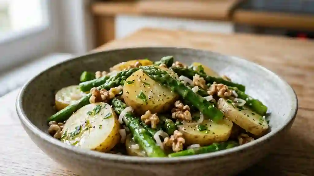 Pommes de terre fondantes et asperges croquantes - Photo de présentation
