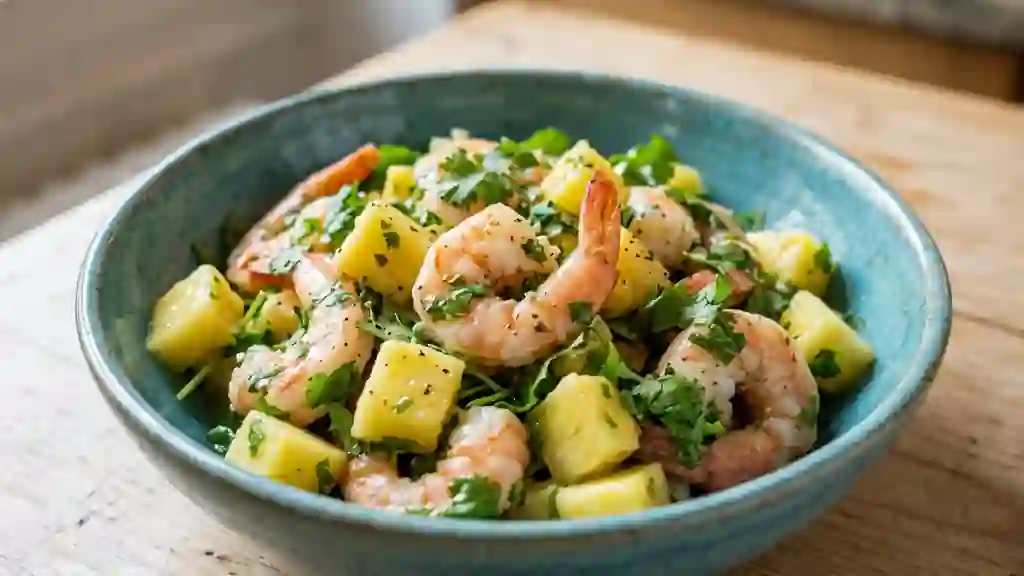 Salade crevettes et ananas : fraîcheur acidulée - Photo de présentation