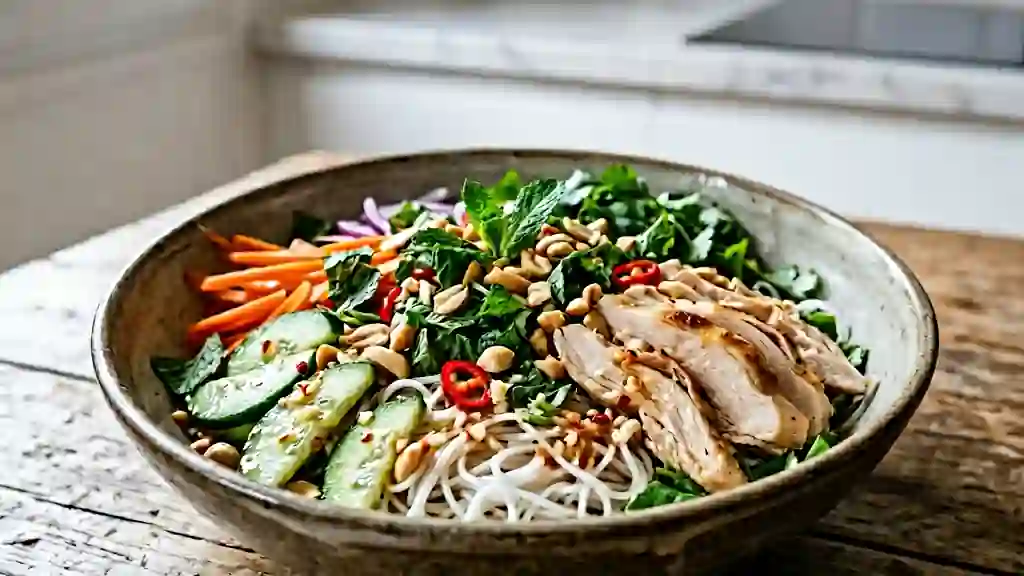Salade de poulet croquante à la vietnamienne - Photo de présentation