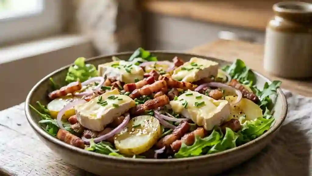 Salade vosgienne au munster et lardons croustillants - Photo de présentation