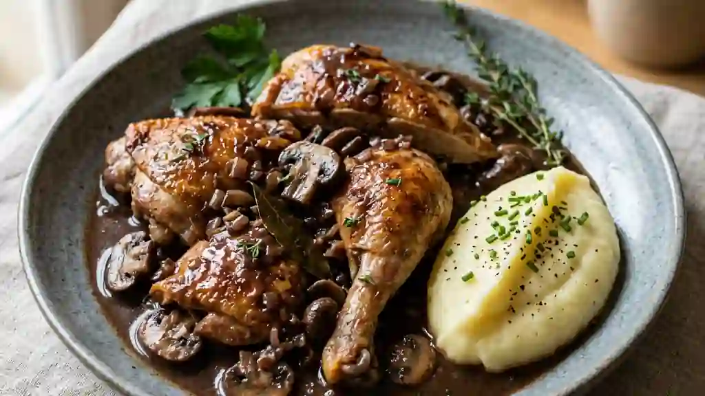 Salmis de pintade onctueux au vin rouge - Photo de présentation