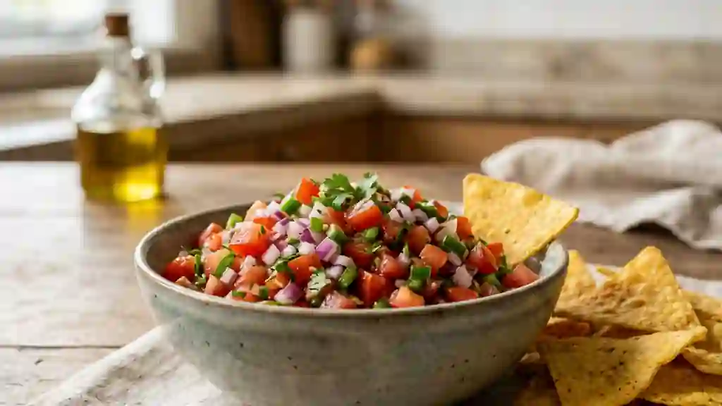 Salsa de tomates fraîche et relevée - Photo de présentation