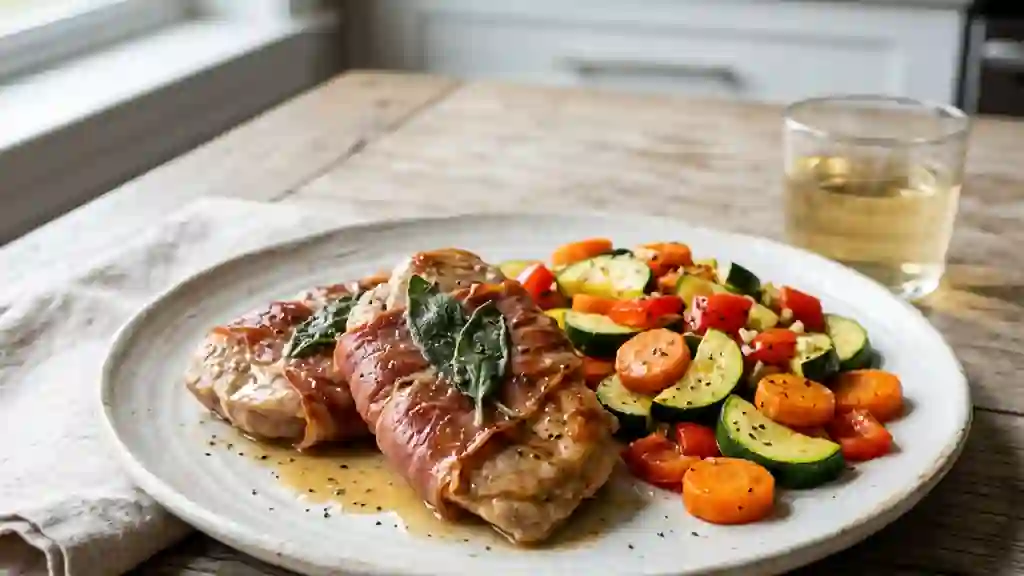Saltimbocca de veau fondant à la sauge - Photo de présentation
