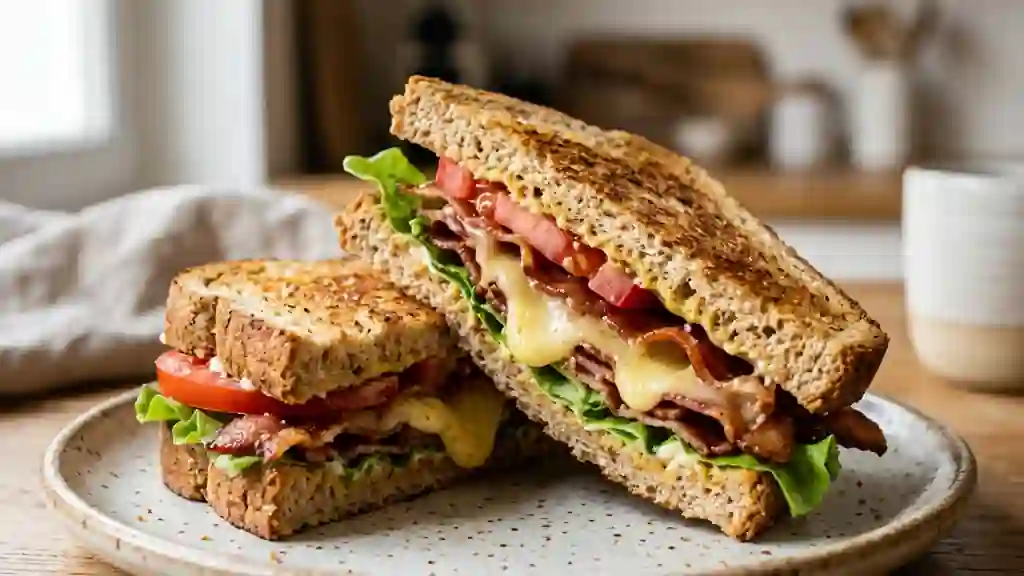 Sandwich Bacon Croustillant et Cheddar Fondu - Photo de présentation