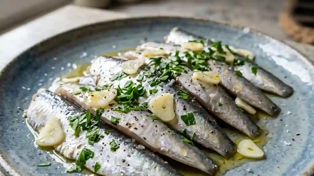 Sardines fondantes marinées citron et ail - Photo de présentation