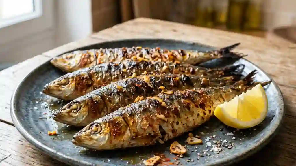 Sardines grillées, croûtées au paprika et piment - Photo de présentation