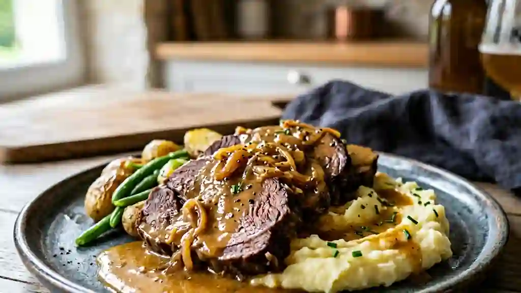 Sauce à la Bière Crémeuse et Échalotes Fondantes - Photo de présentation