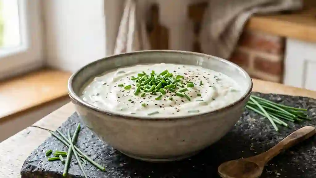 Sauce Fromage Blanc Fraîche à la Ciboulette - Photo de présentation