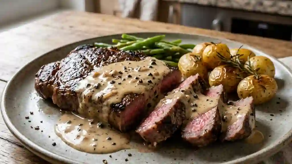 Sauce au poivre crémeuse et corsée - Photo de présentation
