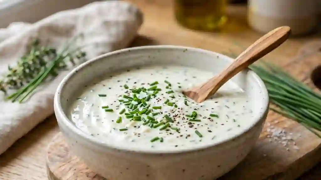 Sauce yaourt onctueuse ail et ciboulette - Photo de présentation