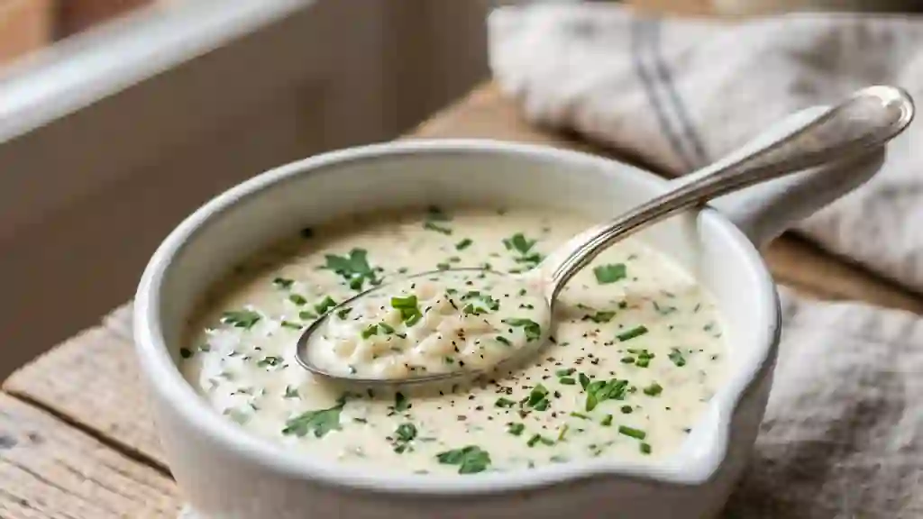 Crème Onctueuse aux Herbes et Échalotes Fondues - Photo de présentation