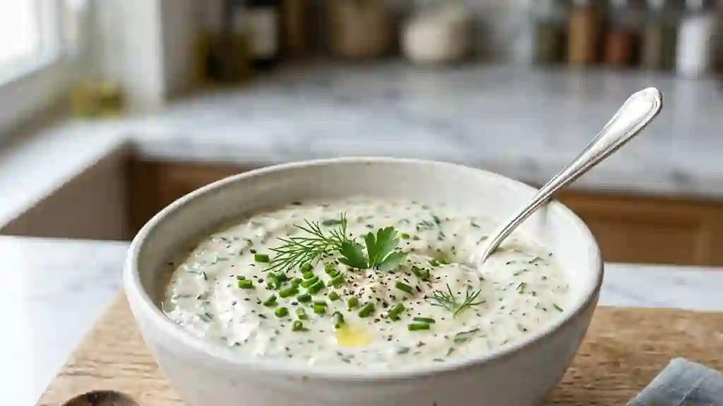 Sauce Crémeuse aux Trois Herbes Fraîches - Photo de présentation