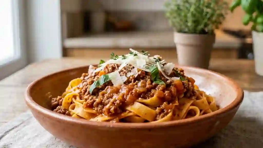 Bolognaise fondante au vin rouge et lait - Photo de présentation