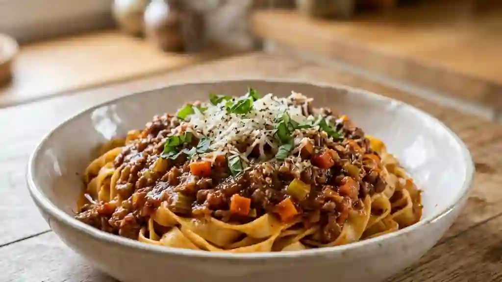 Bolognaise fondante au bœuf et vin rouge - Photo de présentation