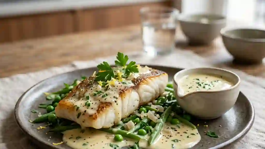 Sauce citronnée onctueuse à l'échalote - Photo de présentation