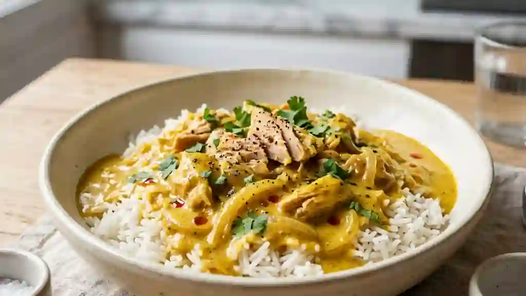 Sauce onctueuse au thon et curry - Photo de présentation
