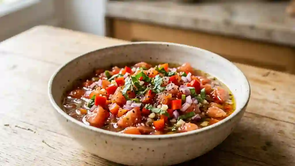Sauce vierge croquante tomate et basilic - Photo de présentation