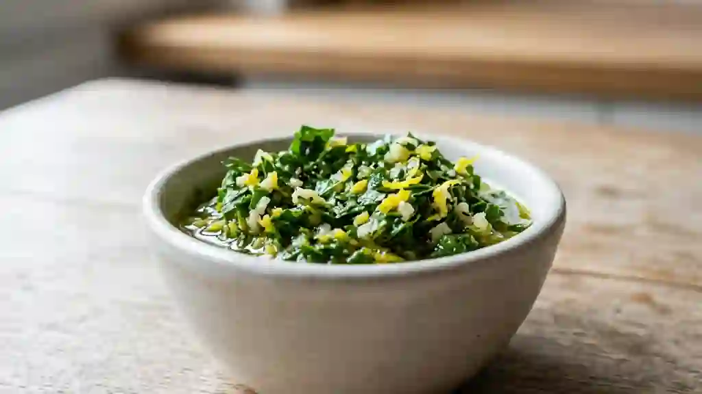Gremolata fraîche au citron et persil - Photo de présentation