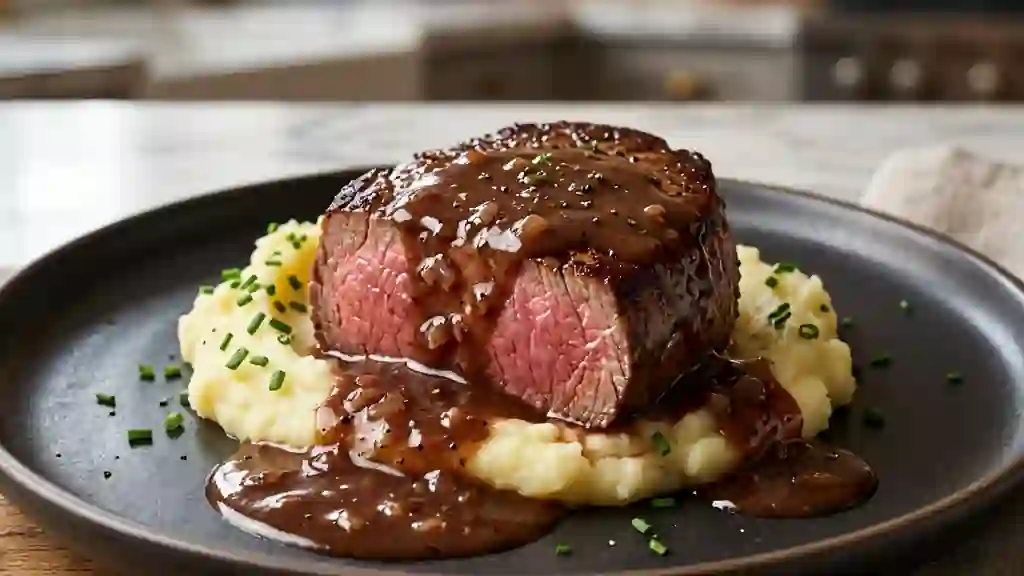 Sauce onctueuse au vin rouge et échalotes - Photo de présentation
