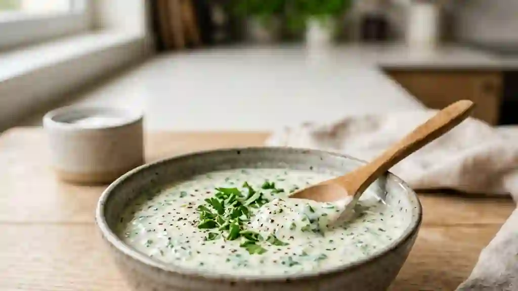 Crème de Yaourt au Persil et Ail Frais - Photo de présentation