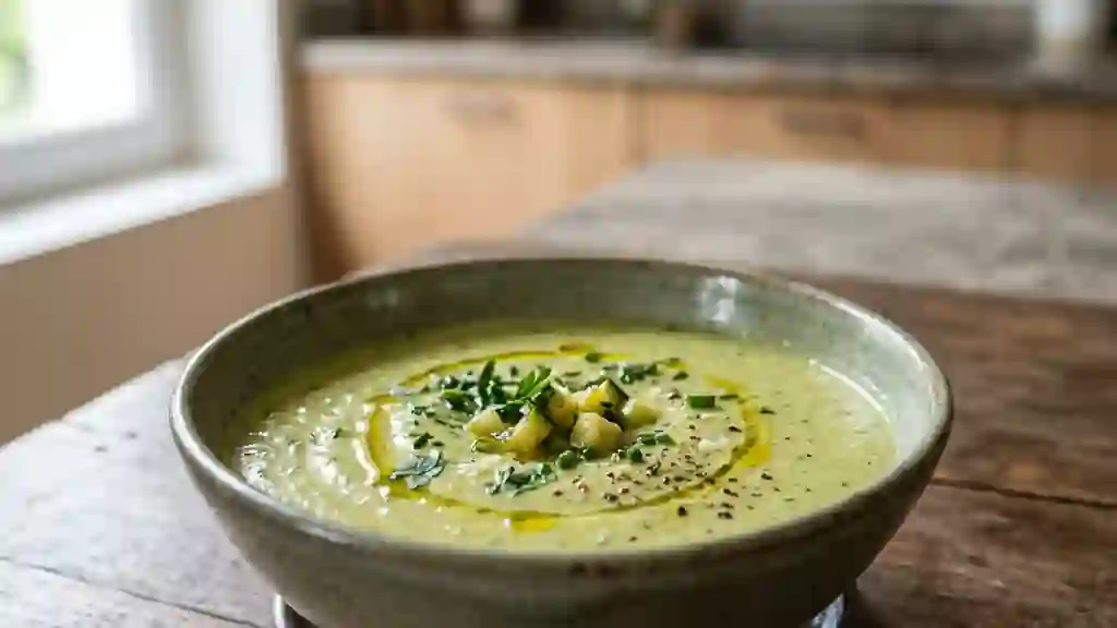Crème onctueuse de courgettes à l'ail - Photo de présentation