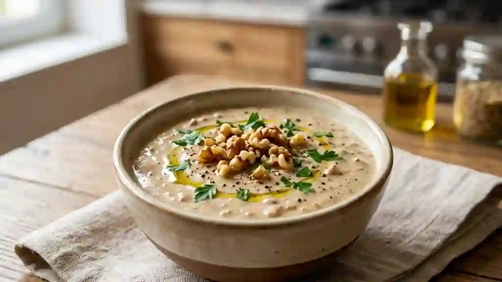 Sauce aux noix crémeuse et éclats torréfiés - Photo de présentation