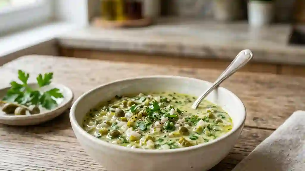 Sauce ravigote acidulée et croquante - Photo de présentation