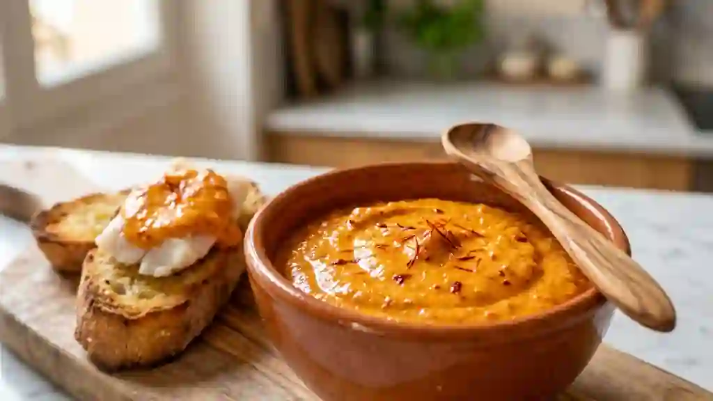 Sauce rouille onctueuse au safran et à l'ail - Photo de présentation