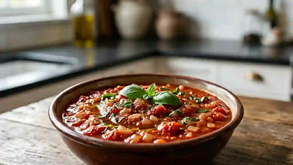 Sauce Tomate Veloutée au Basilic Frais - Photo de présentation