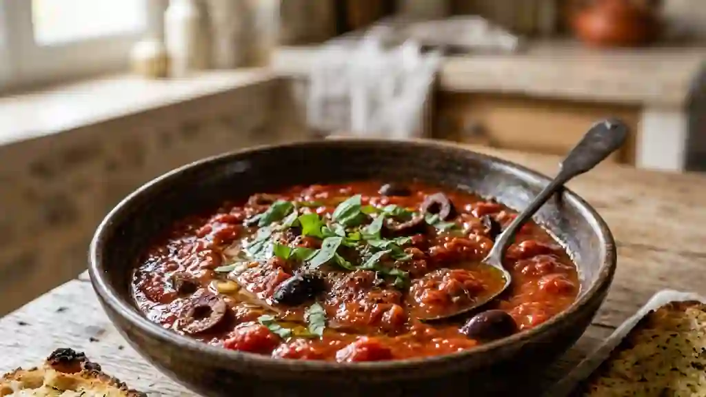 Sauce Tomate Intense aux Olives et Anchois Fondants - Photo de présentation